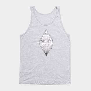 Sun & Moon Fox Geometric design - Sun On Top Tank Top